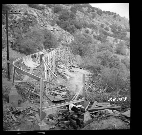 Kaweah #2 - Flume 12 - during erection looking upstream