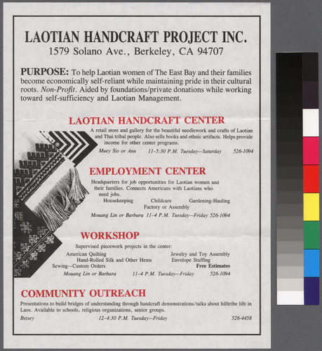 Laotian Handicraft Project, Berkeley, California