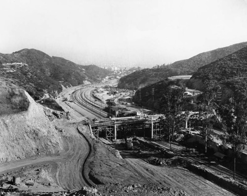 Image result for Hollywood Freeway, model plans for construction, circa late 1940's.
