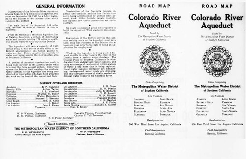 Colorado Aqueduct road map cover