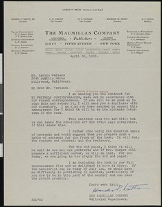 Harold Strong Latham, letter, 1932-04-30, to Hamlin Garland