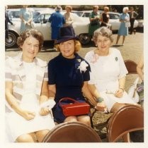 Jane Morgan, Marie de Forest and Connie Perham at dedication ceremony