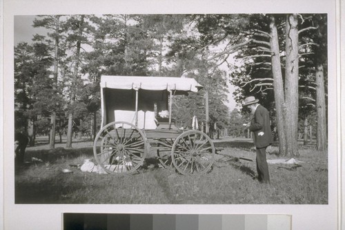 [John Muir standing next to a carriage.] North of Flagstaff