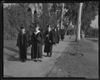 Dr. Walter F. Dexter and Lou Henry Hoover at Whittier College commencement, Whittier, 1933