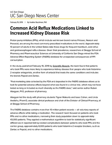 Common Acid Reflux Medications Linked to Increased Kidney Disease Risk