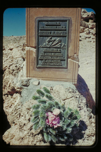 [Gilbert H.] Hanson plaque, flowers