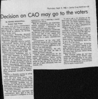 Decision on CAO may go to voters