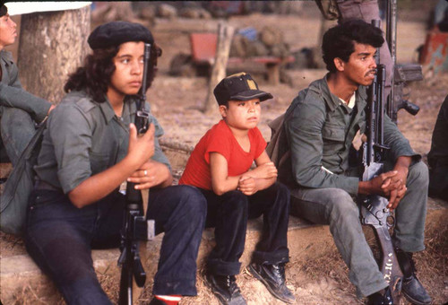 Guerrilla occupy town, La Palma, 1983