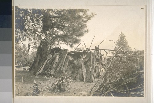 Houses, drying racks; McCloud River, Shasta Co.; July 1903; 5 prints
