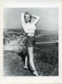 Marilyn Monroe posing over Paradise Cove