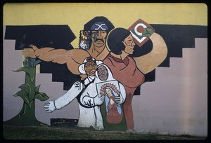 The murals of Estrada Courts. The United Union Farmworkers Union theme, Los Angeles, 1977