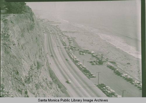 View of Pacific Coast Highway looking south from Pacific Palisades