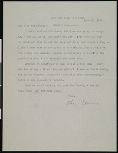 C.W. Elmer, letter, 1920-06-28, to Hamlin Garland