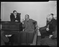 Murder suspect Samuel Whittaker appears in court, Los Angeles, 1936