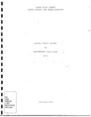 Annual Survey Report On Ground Water Conditions, 1971