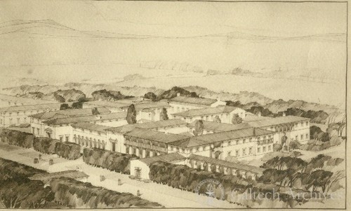Perspective view of the campus by Gordon Kaufmann
