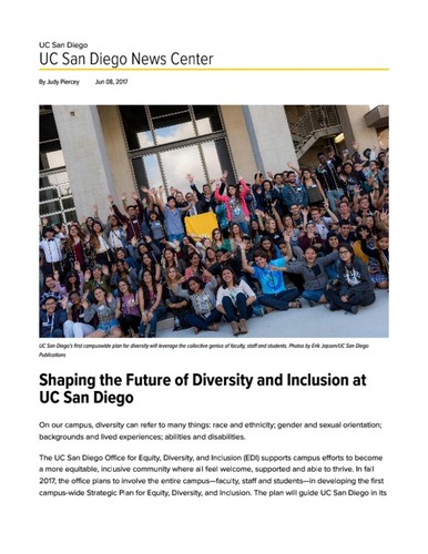 Shaping the Future of Diversity and Inclusion at UC San Diego
