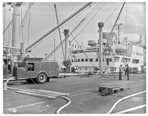 Ship fire, Pier C, Berth 22