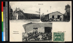 Three views of a school and chapel, Niger, ca.1920-1940
