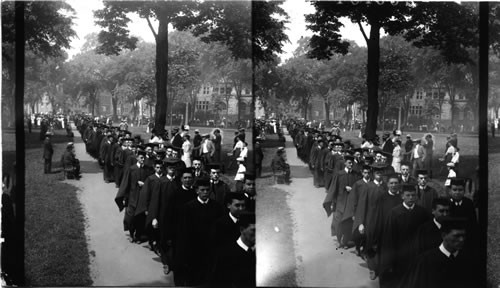 Procession of candidates for degrees - Graduating class of 1907 at Yale - New Haven, Connecticut