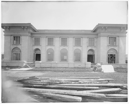 [Exterior of Idaho Building during construction.]