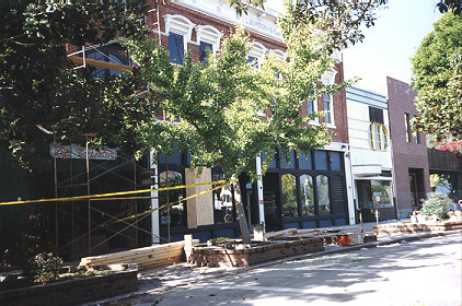 Repair work on Lulu Carpenter's after the earthquake