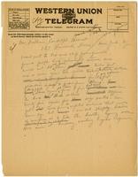 Telegram from Julia Morgan to William Randolph Hearst, March 14, 1923