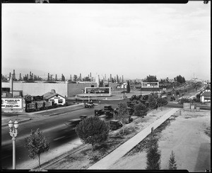 "The Miracle Mile" of Wilshire Boulevard looking east from Fairfax Avenue, Los Angeles, ca.1929