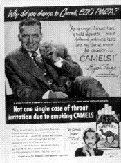 Not one single case of throat irritation due to smoking Camels