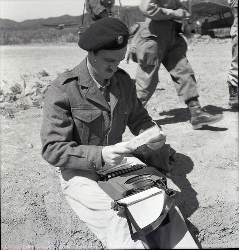 Military correspondent with typewriter