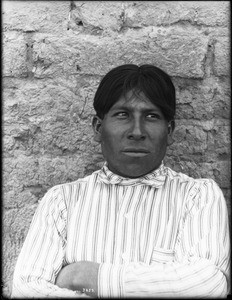 Portrait of a young Yuma Indian man, Joseph T. Escalante, educated by the white man