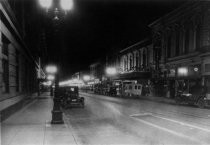 East San Fernando Street at night, looking east