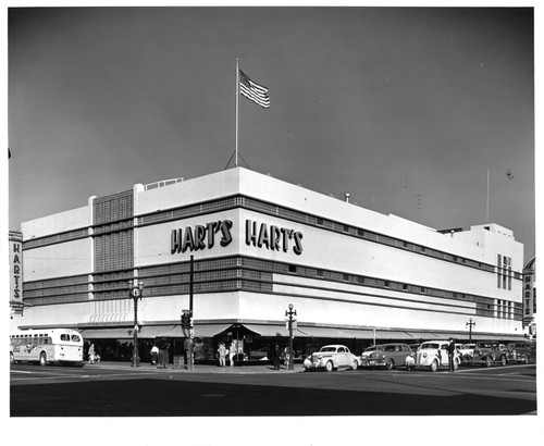 Exterior View of Hart's Department Store with Signature Signage