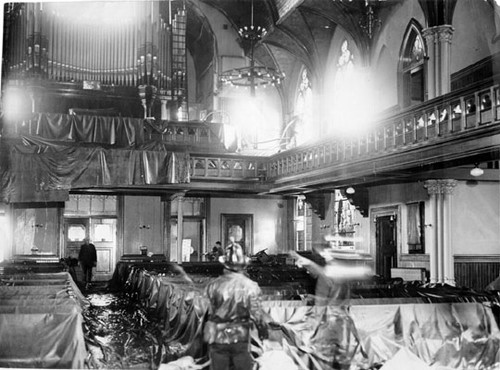 [Interior of St. Paulus Church after fire]