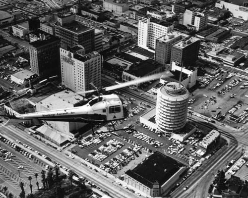 Aerial view of Capitol Records Building