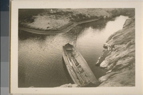 Dugout canoe; Stone Lagoon, Humboldt Co.; 15 September 1921; 10 prints, 10 negatives--No. 1-5 (Vol. 9)--No. 6-10 (Vol. 10)