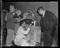 John P. McNabb tests carbon monoxide levels, Los Angeles, 1936