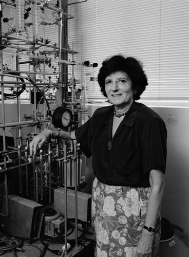 Miriam Kastner, research oceanographer and professor of Geology at Scripps Institution of Oceanography. Among her many research interest a few are; the role of fluids in the transport of heat and solutes and in sediment accretion and diagenesis in subduction zones; Chemical paleoceanography; Sedimentary geochemistry and diagenesis: mineralogical, chemical, and isotopic studies of recent and older sediments; processes responsible for the formation of submarine hydrothermal deposits; and the origin of present day and ancient phosphorites, dolomites, and cherts. June 1994