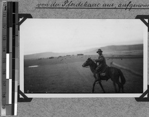Johnson Silinga by horse, South Africa East, 1933-12-08