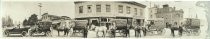 Breitweiser Baking Company building and delivery wagons, c. 1910