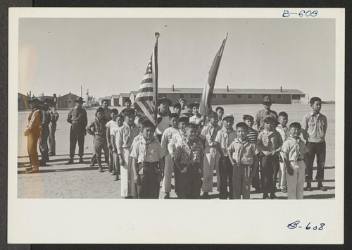 Evacuees are staging a Boy Scout Memorial Day Service on May 30. Photographer: McClelland, Joe Amache, Colorado
