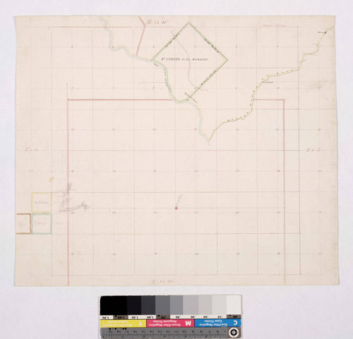 Rancho Cañada de los Nogales, with parcels in sec.s 19 & 30, T.1 S.R.13 W., and sec. 25, T.1 S.R.14 W. S.B.M