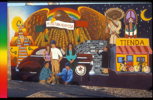 Demonstration, Mask-Making Workshop and Viva la Raza Mural