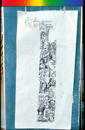 Sketches for "The Life of Pedro J. Gonzalez" Mural