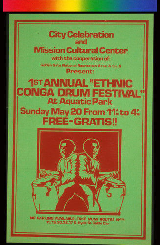 1st Annual "Ethnic Conga Drum Festival," Announcement Poster for