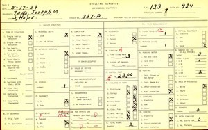 WPA household census for 337 S HOPE, Los Angeles