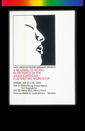 A Reading of Works in Progress by the Asian American Playwriting Workshop, Announcement Poster for