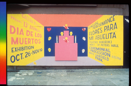 El Día de los Muertos 1984 Exhibition, Announcement Mural for