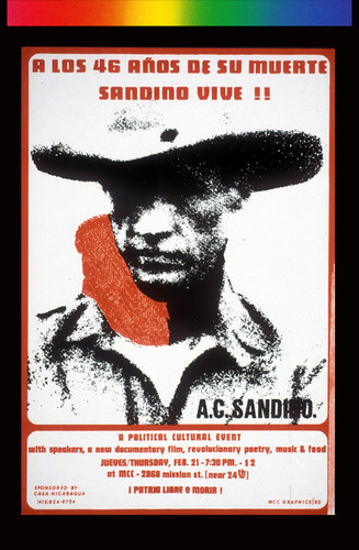 A Los 46 Años de Su Muerte Sandino Vive!!, Announcement Poster for