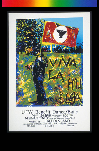 UFW Benefit Dance/Baile. Viva la Huelga, Announcement Poster for